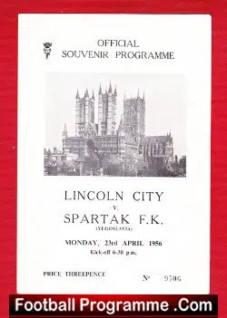 Lincoln City v Spartak FK 1956 – Yugoslavia Team Serbia