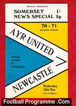 Ayr United v Newcastle United 1970 – Opening Of New Floodlights
