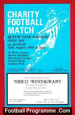 Queens Park Rangers v Entertainers X1 1978 - Wormwood Scrubs