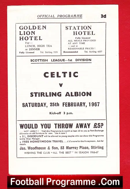 Stirling Albion v Glasgow Celtic 1967 - Glory Season