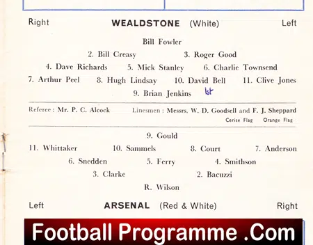 Wealdstone v Arsenal 1963 - London Challenge Cup
