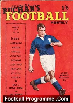 Charles Buchan Football Monthly Magazine 1953 – August