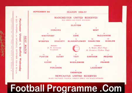 Manchester United v Sheffield United 1956 - Reserves Match