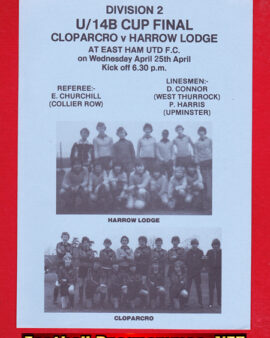 Cloparcro v Harrow Lodge 1980s – Under 14’s Cup Final