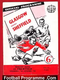 Glasgow v Sheffield 1956 - at Shawfield - Inter Cites Match