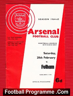 Arsenal v Fulham 1965