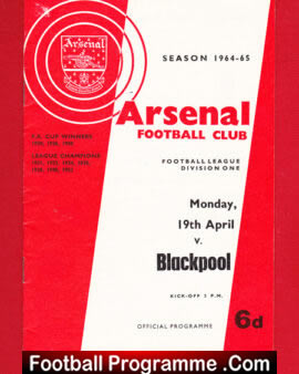 Arsenal v Blackpool 1965