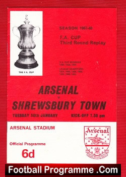 Arsenal v Shrewsbury Town 1968 – FA Cup