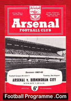Arsenal v Birmingham City 1962