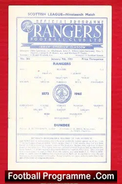 Glasgow Rangers v Dundee 1965
