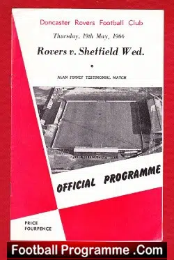 Alan Finney Testimonial Benefit Match Doncaster Rovers 1966 - football programme