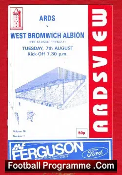 Ards v WBA 1981 - Pre Season Friendly Ireland - football programme