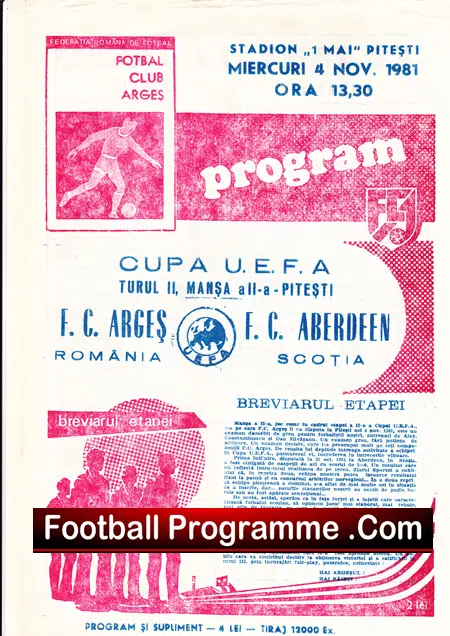 Arges v Aberdeen 1981 – UEFA Cup in Romania