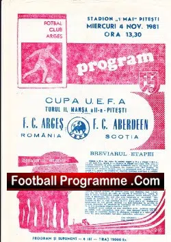 Arges v Aberdeen 1981 – UEFA Cup in Romania