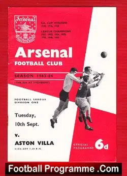 Arsenal v Aston Villa 1963