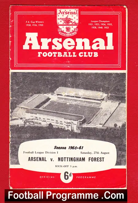 Arsenal v Nottingham Forest 1960