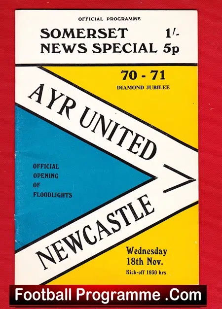 Ayr United v Newcastle United 1970 – Opening Of New Floodlights