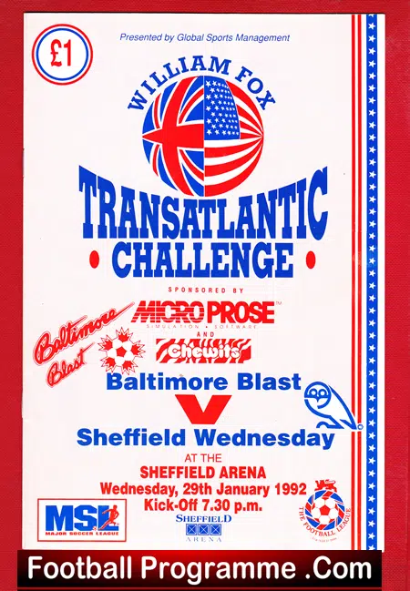 Baltimore Blast v Sheffield Wednesday 1992 – Eric Cantona Debut First