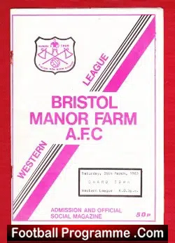 Bristol Manor Farm v Chard Town 1983 - Western League - football programme