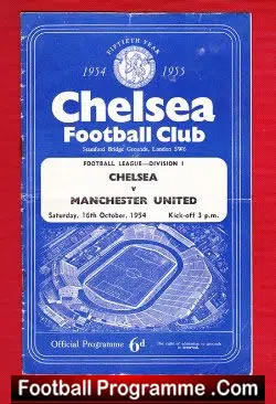 Chelsea v Manchester United 1954 - Chelsea League Champions 55 - football programme