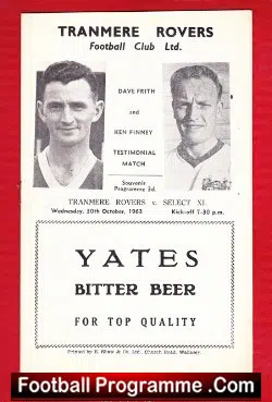 Dave Frith – Ken Finney Testimonial Benefit Tranmere Rovers 1963