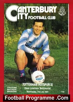 Dave Linstrem Testimonial Benefit Match Canterbury City 1991