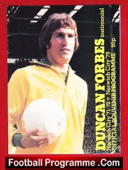 Duncan Forbes Testimonial Benefit Match Norwich City 1978