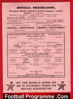England Army v Scotland Army 1945 – At Tottenham