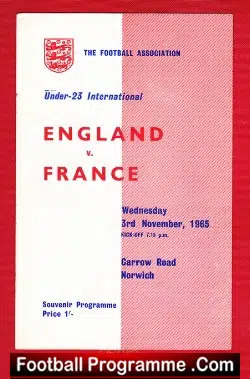England v France 1965 – Under 23 International