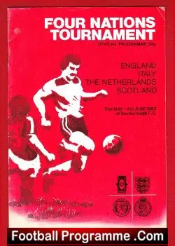 England v Italy v Holland v Scotland 1983 - Tournament Aldridge - football programme