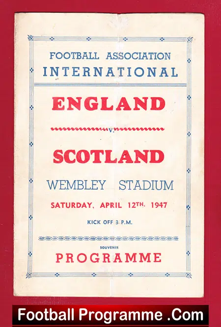 England v Scotland 1947 - Wembley Pirate Football Programme