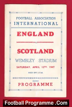 England v Scotland 1947 - Wembley Pirate Football Programme - football programme