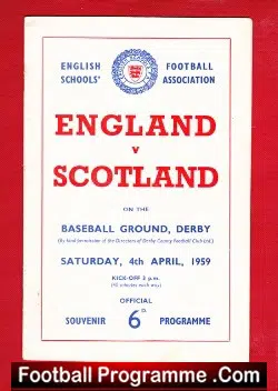 England v Scotland 1959 – Schoolboys at Derby County
