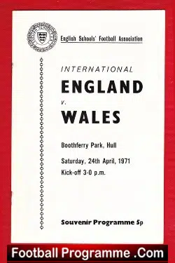 England v Wales 1971 – Schoolboys at Hull