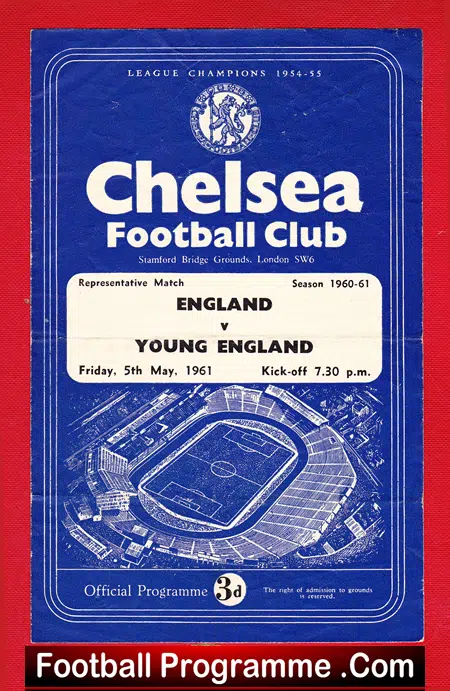 England v Young England 1961 – at Chelsea + Bobby Moore
