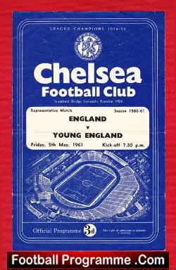 England v Young England 1961 – at Chelsea + Bobby Moore