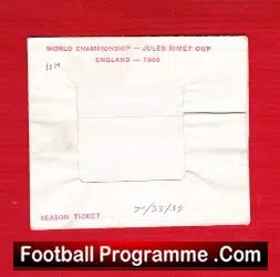 England World Cup 1966 Season Ticket Wallet Holder - football memorabilia