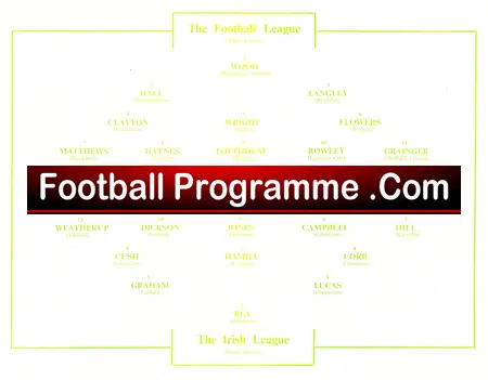 Football League v Ireland Football League 1956 - at Newcastle