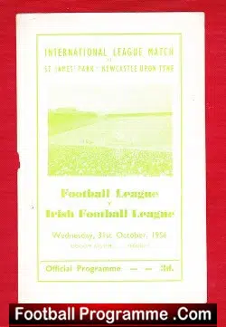 Football League v Ireland Football League 1956 – at Newcastle