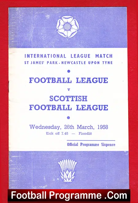 Football League v Scotland Football League 1958 at Newcastle