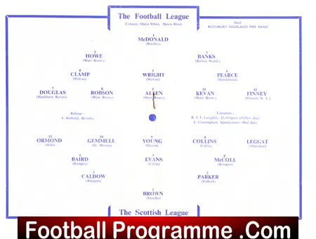 Football League v Scotland Football League 1958 at Newcastle