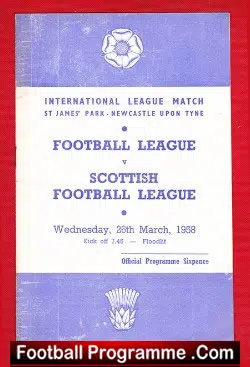 Football League v Scotland Football League 1958 at Newcastle
