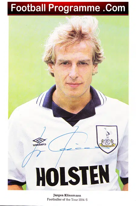 Football Writers Footballer Of The Year 1995 – Klinsmann SIGNED