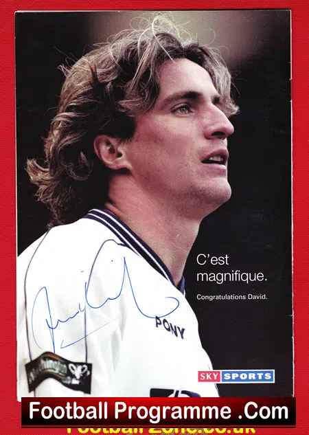 Football Writers Footballer Of The Year 1999 – David Ginola PLUS
