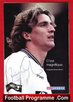 Football Writers Footballer Of The Year 1999 – David Ginola PLUS