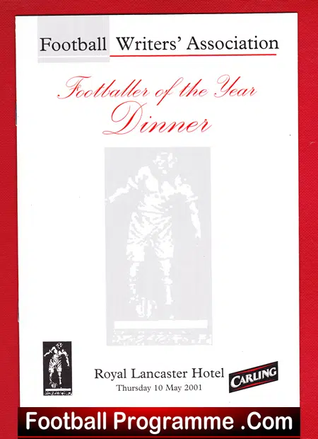 Football Writers Footballer Of The Year 2001 Teddy Sheringham +