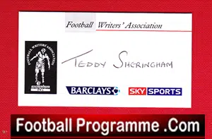 Football Writers Footballer Of The Year 2001 Teddy Sheringham +
