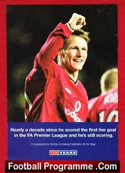 Football Writers Footballer Of The Year 2001 Teddy Sheringham + - football memorabilia