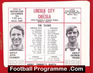 George Peden - John Kennedy Testimonial Benefit Match 1973 - football programme