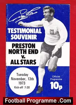 George Ross Testimonial Benefit Match Preston North End 1973 Charlton